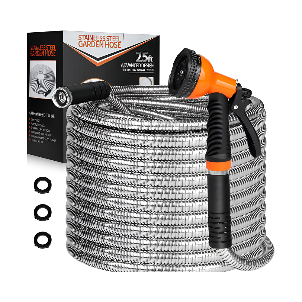 Metal garden hose lightweight and durable