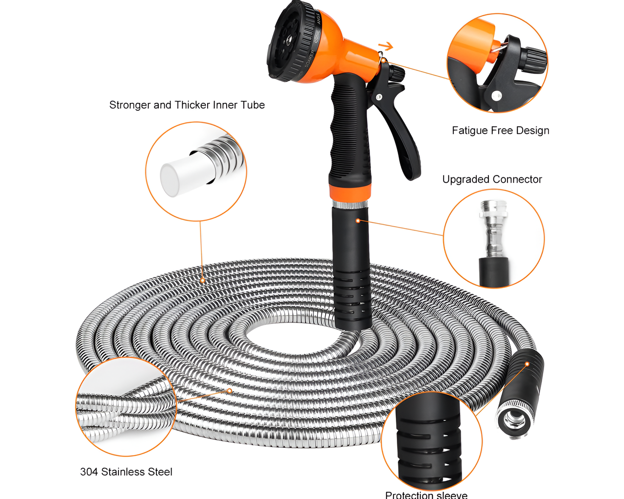 Metal Garden Hose Pipe 100ft Stainless Steel Metal Garden Hose Outdoor