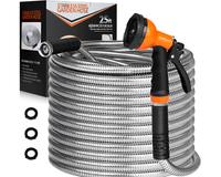 Thumbnail for Metal Garden Hose Pipe 100ft Stainless Steel Metal Garden Hose Outdoor