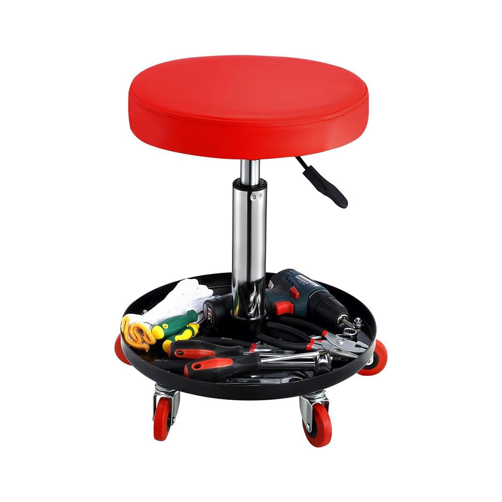 Stable and safe garage stool with low centre gravity