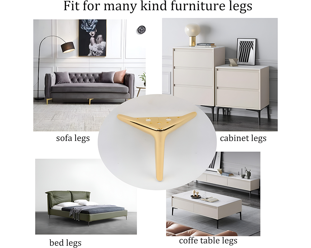 4Pcs Metal Furniture Legs 15cm-Gold