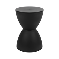 Thumbnail for Top view of black round side table with polished surface