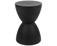 Thumbnail for Black Round Side Table – Modern Hourglass Drum Stool for Home, Living Room & Bedroom (Black)