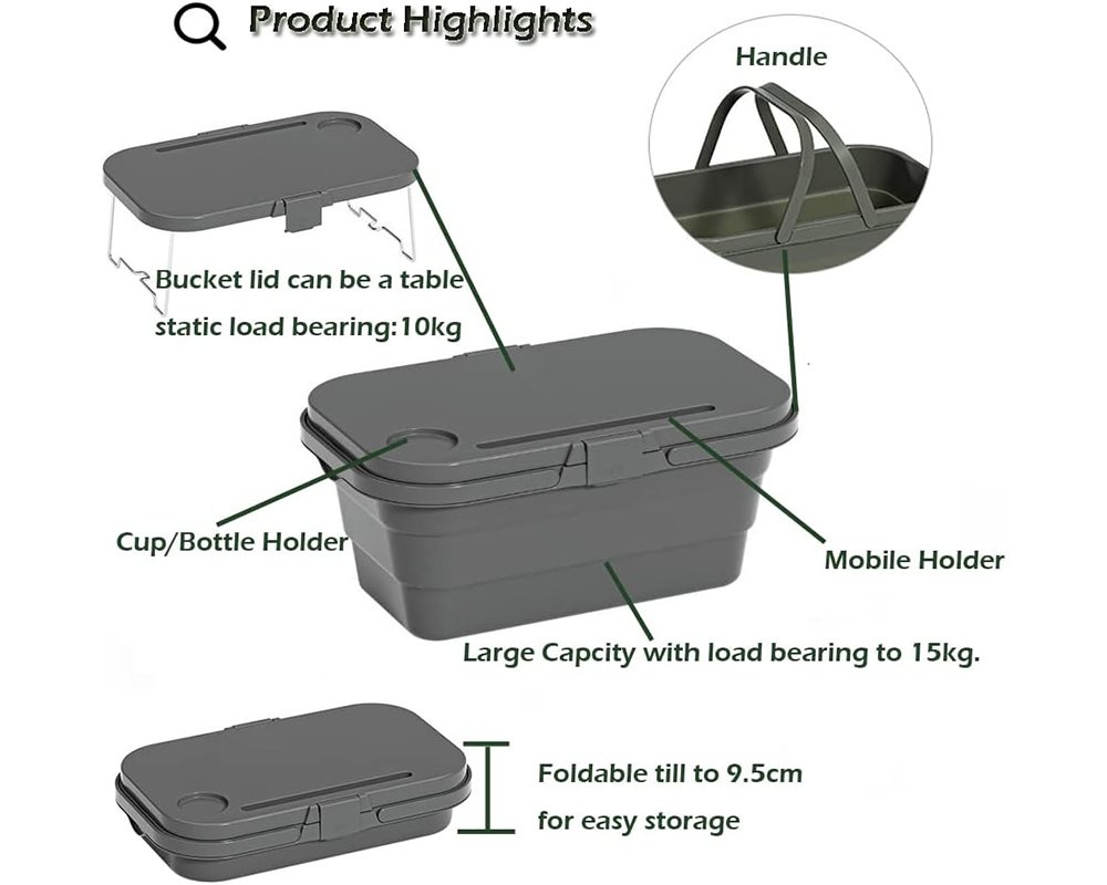 Collapsible Picnic Basket with Lid