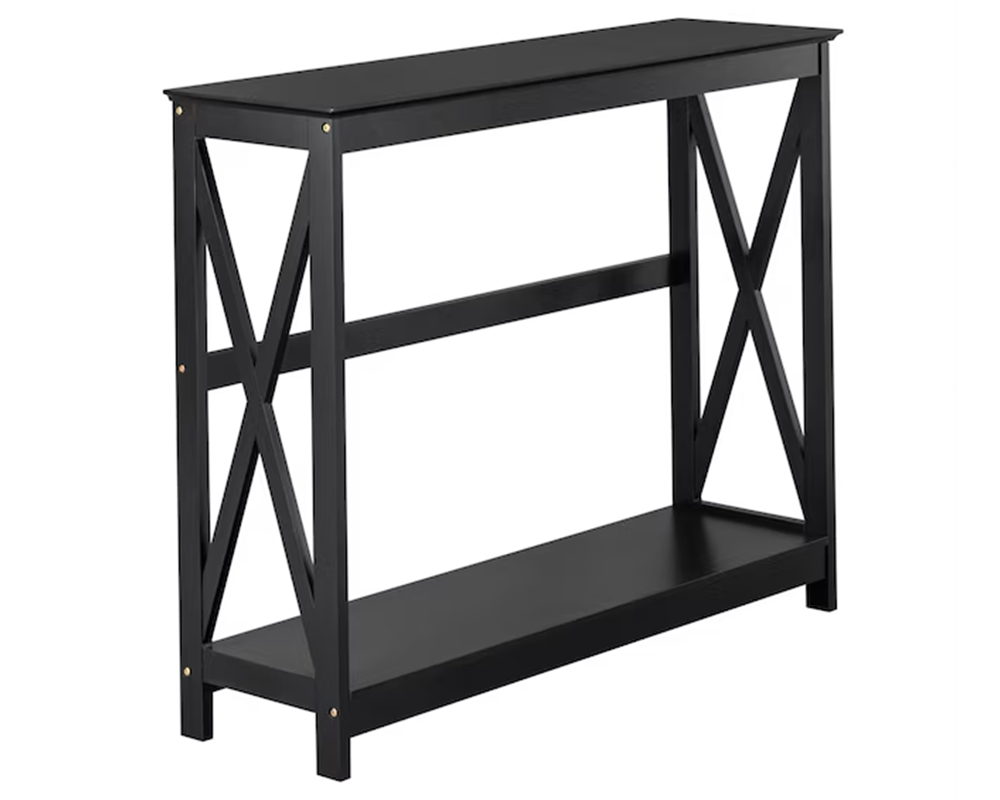 Black MDF shelves with smooth surface