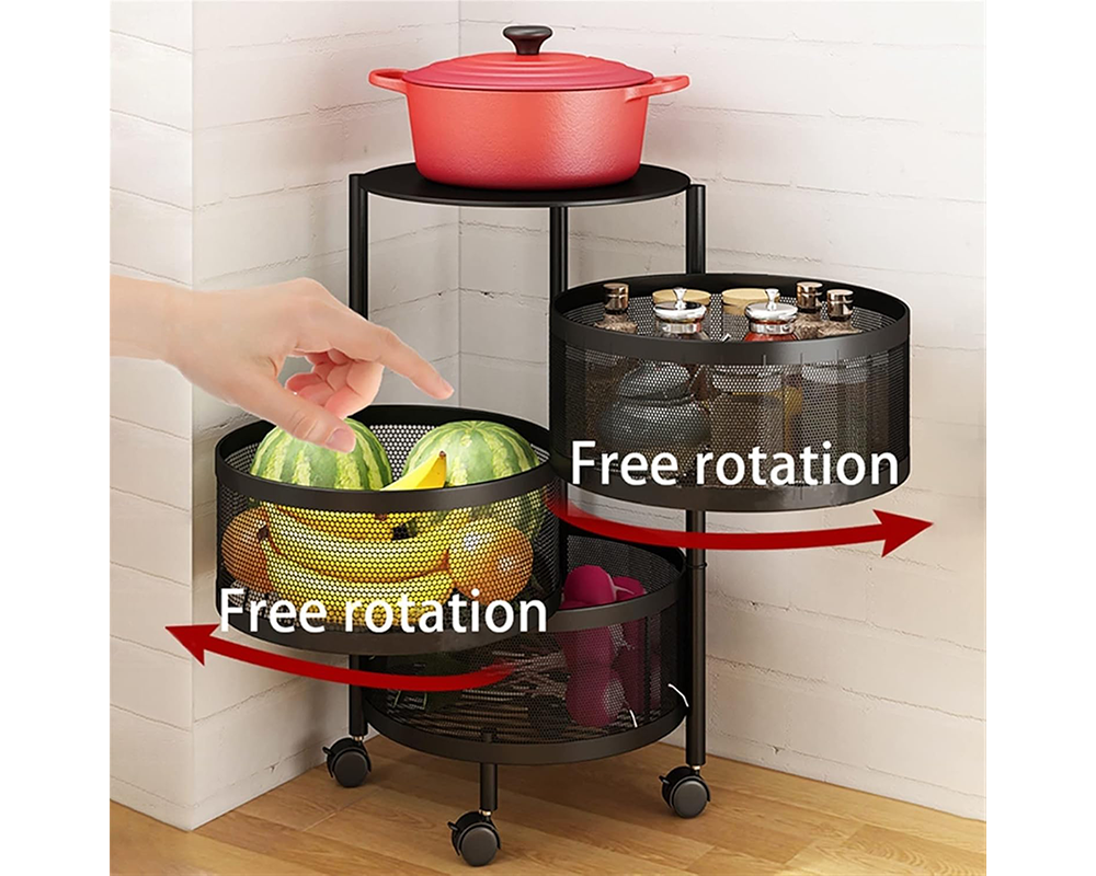 3 Tier Trolley Basket Lockable
