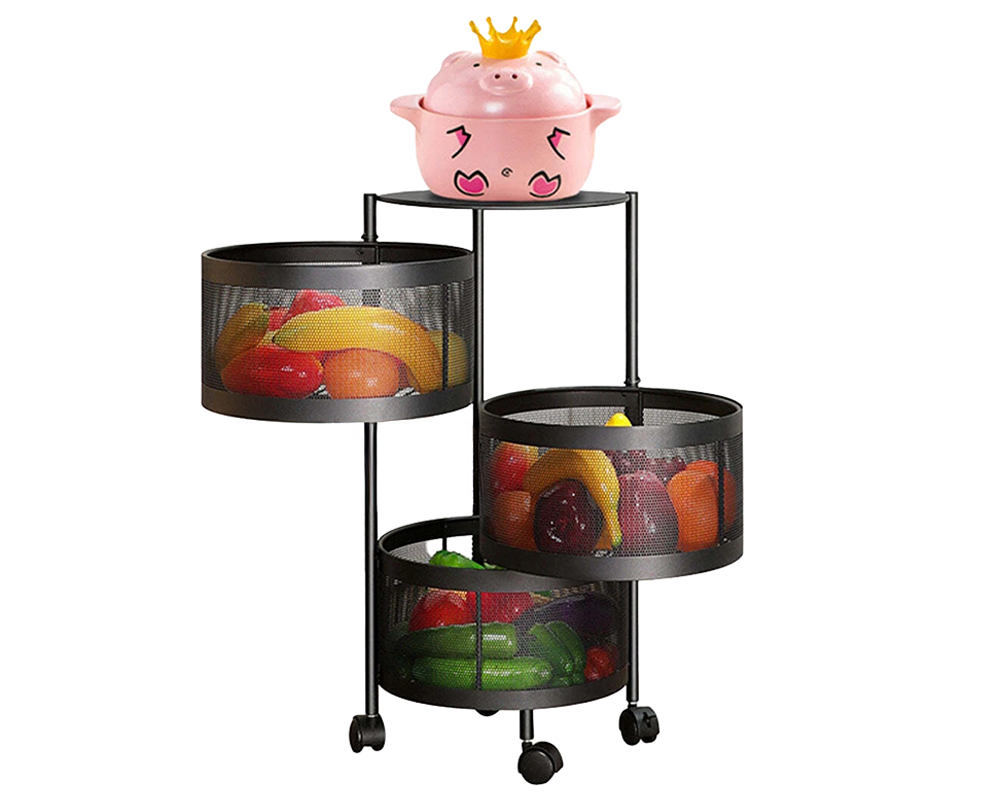 3 Tier Trolley Basket Lockable