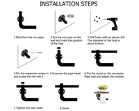 Thumbnail for Industrial Toilet Paper Holder with Rustic Wooden Shelf