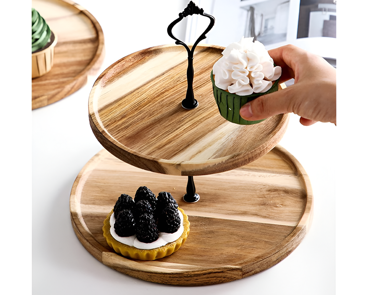 2 Tier Cake Plate Stand