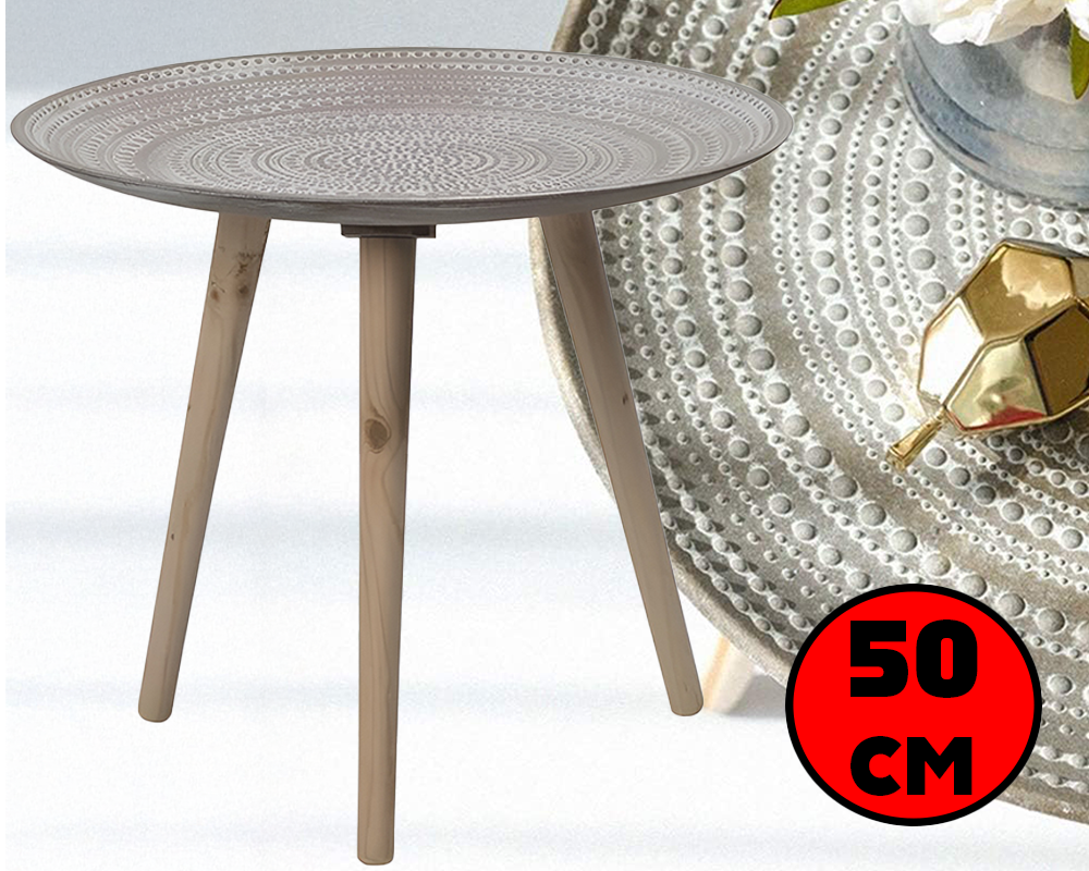 Moroccan Carved Style Round Side Table