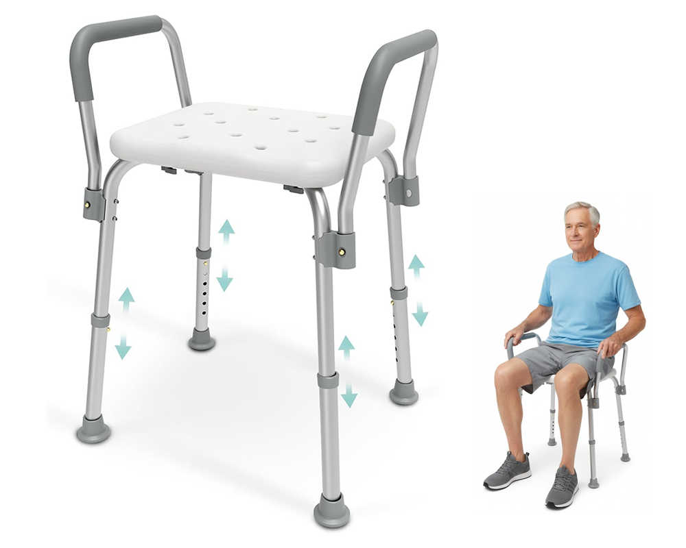 Shower chair with aluminium frame for durability