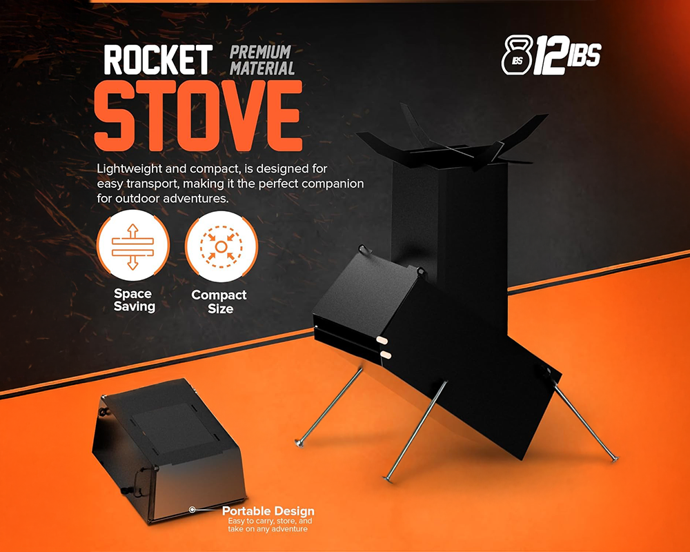Camp Rocket Stove Wood Burning