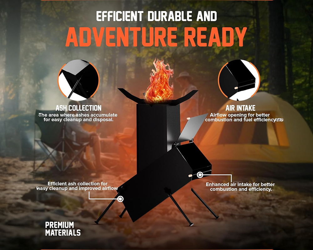 Camp Rocket Stove Wood Burning