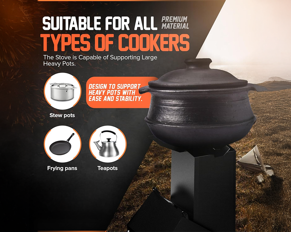 Camp Rocket Stove Wood Burning