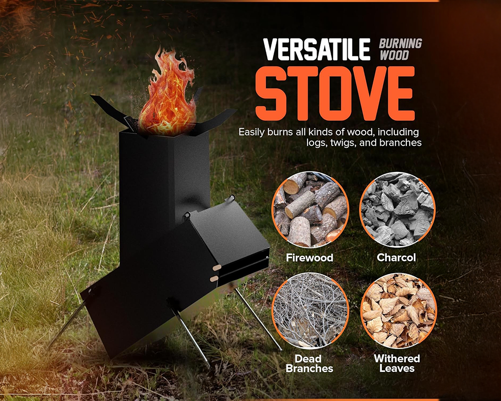 Camp Rocket Stove Wood Burning