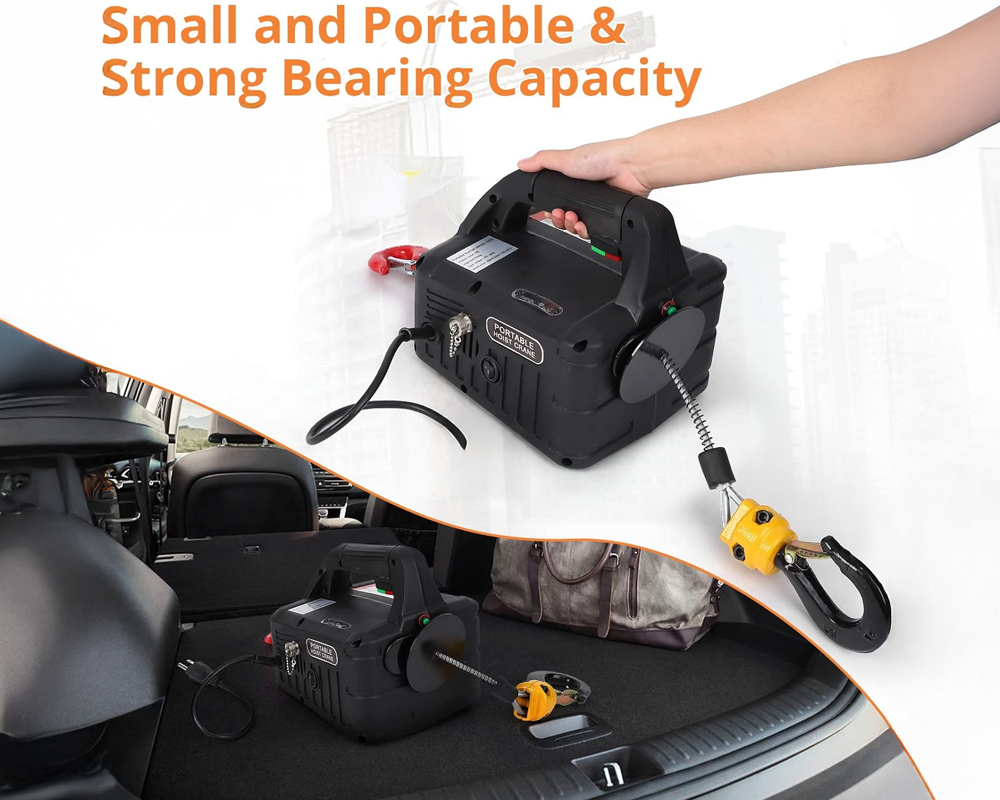 Electric Hoist Winch 500 kg 1500W Portable Lifting Tool with Remote