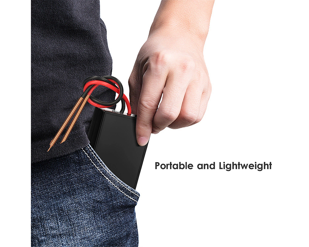 Compact spot welder with silicone pen sleeves