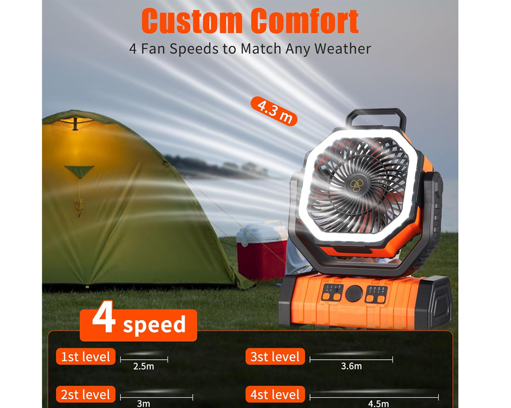 Camping Fan Desk Fan LED Lantern