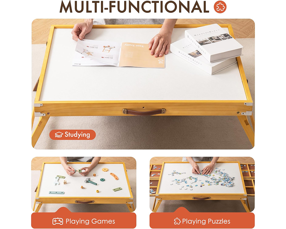 Stable wooden puzzle table