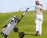 Thumbnail for Golf buggy trolley cart used on fairway