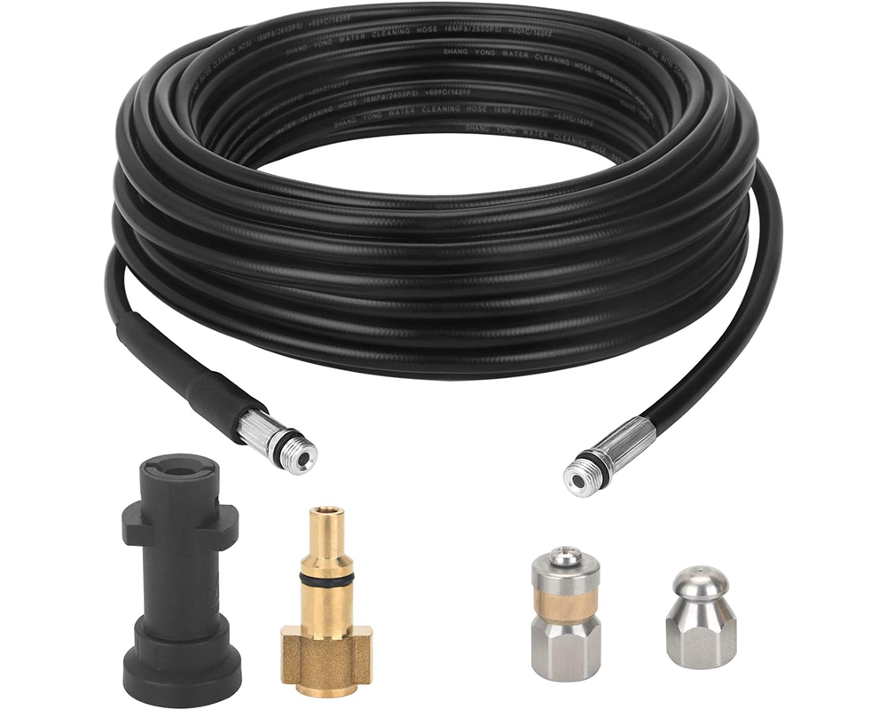Drain cleaning kit nozzles close-up showing jets