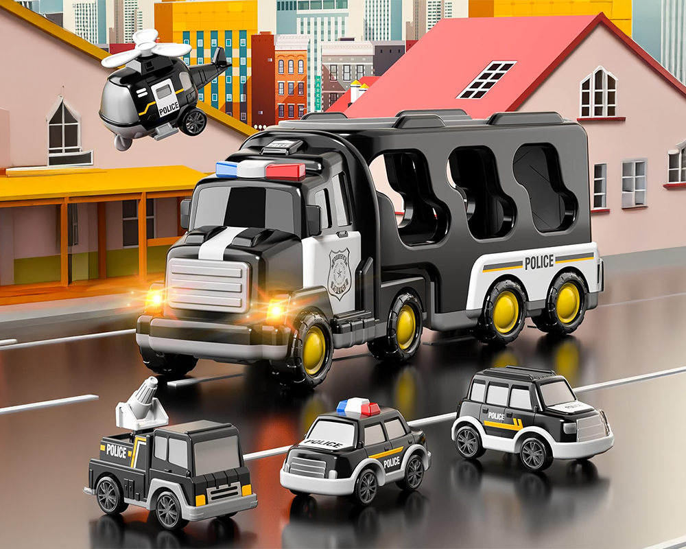 5-in-1 Police Trucks Toy Set