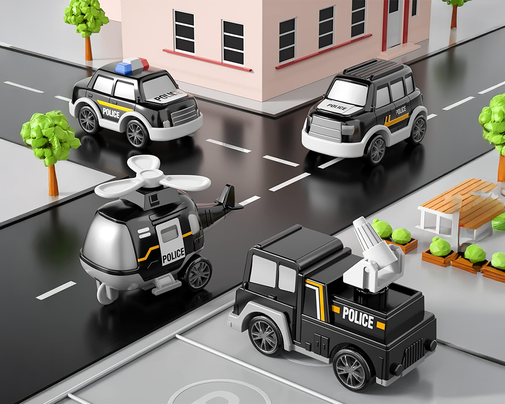 5-in-1 Police Trucks Toy Set