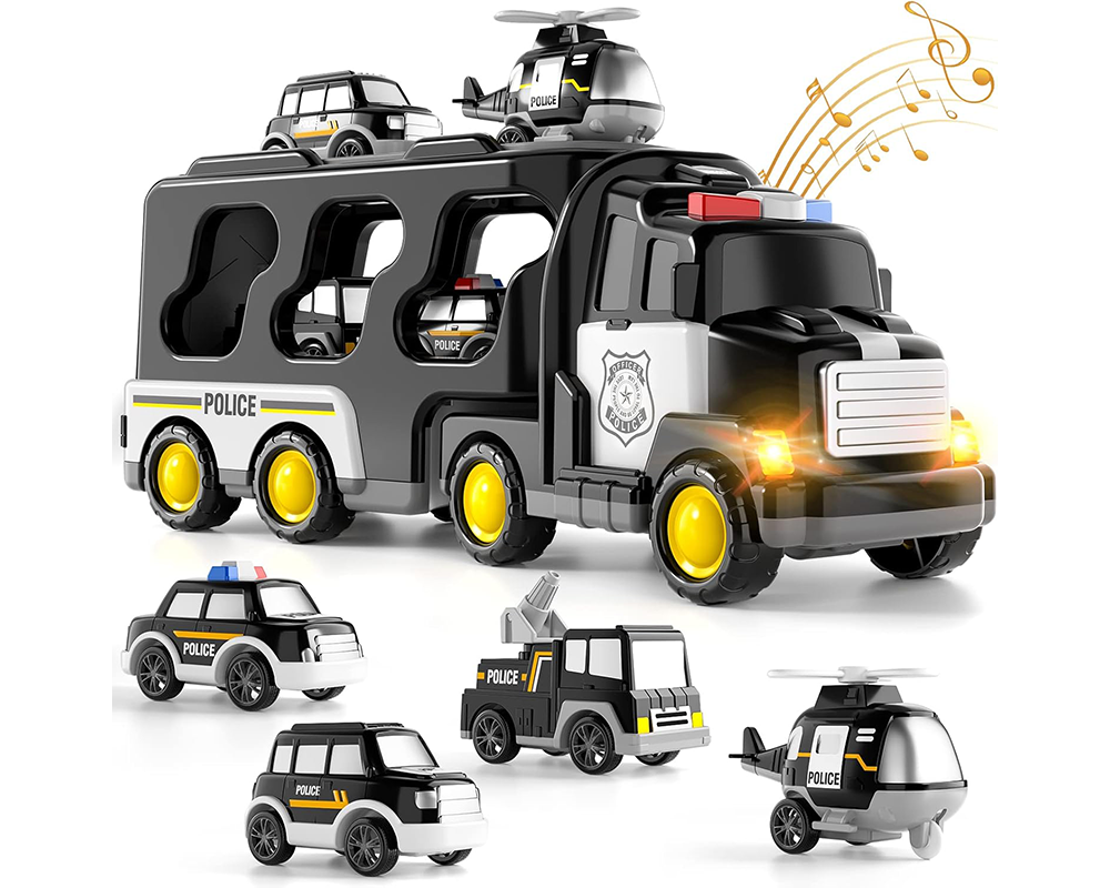5-in-1 Police Trucks Toy Set