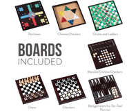 Thumbnail for 10 in 1 Wooden Chess Board Games Slide Out Checkers House Unit Set