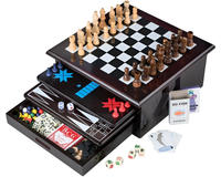 Thumbnail for Board Game Set – Wooden 15-in-1 Family Board Game Set Chess Set Cards & More