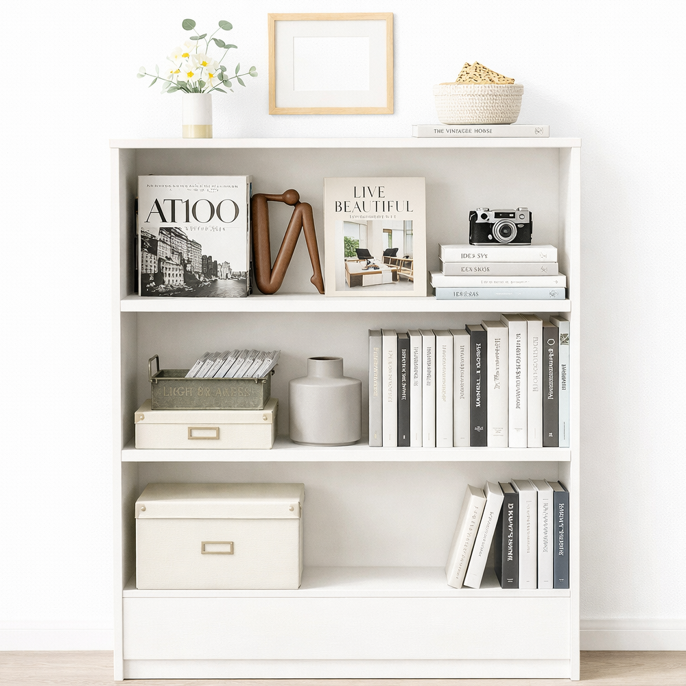 Vasagle 3-tier white bookshelf bookcase