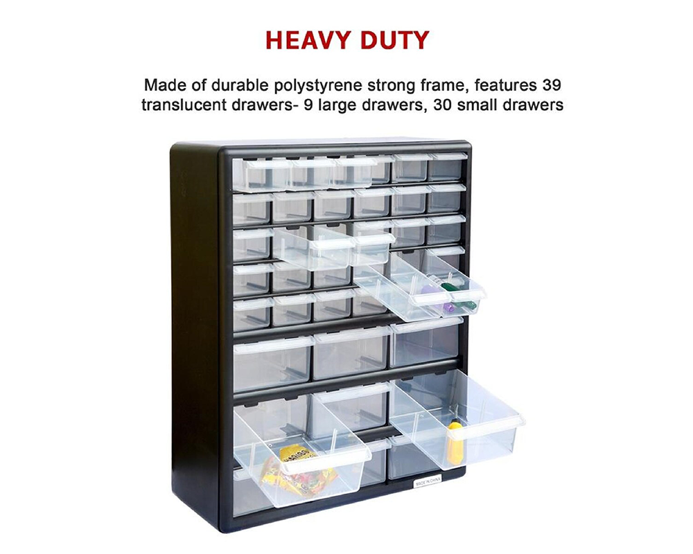 Plastic tool organiser with durable polypropylene material