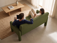Thumbnail for Sofa Dubai Hunter Green 2 Seater Modern Fabric Lounge Sofa