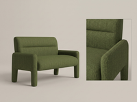 Thumbnail for Sofa Dubai Hunter Green 2 Seater Modern Fabric Lounge Sofa
