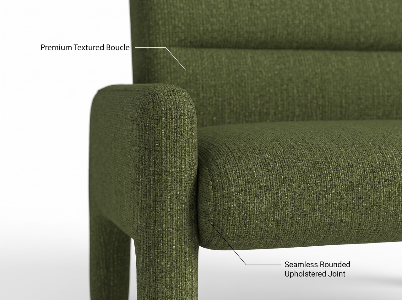 Sofa Dubai Hunter Green 2 Seater Modern Fabric Lounge Sofa