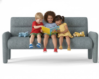 Thumbnail for Sky Blue 3 Seater Sofa Modern Chenille KD Sofa for Living Room