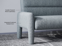 Thumbnail for Sky Blue 3 Seater Sofa Modern Chenille KD Sofa for Living Room