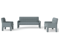 Thumbnail for Side angle of 3 seater sofa in Sky Blue fabric