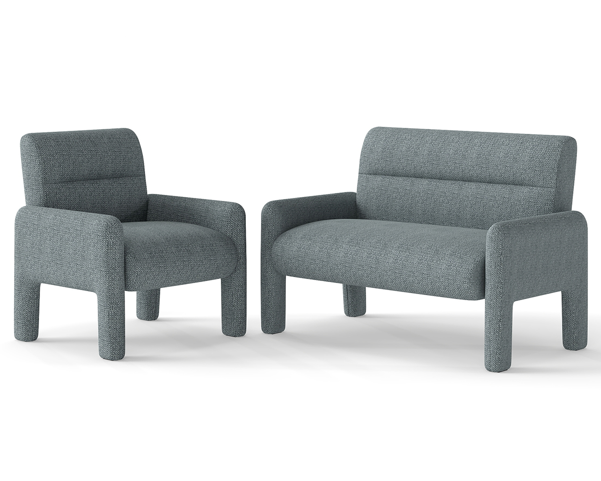 3 Piece Sofa Set – Dubai Sky Blue