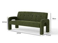 Thumbnail for Hunter Green 3 Piece Sofa Set