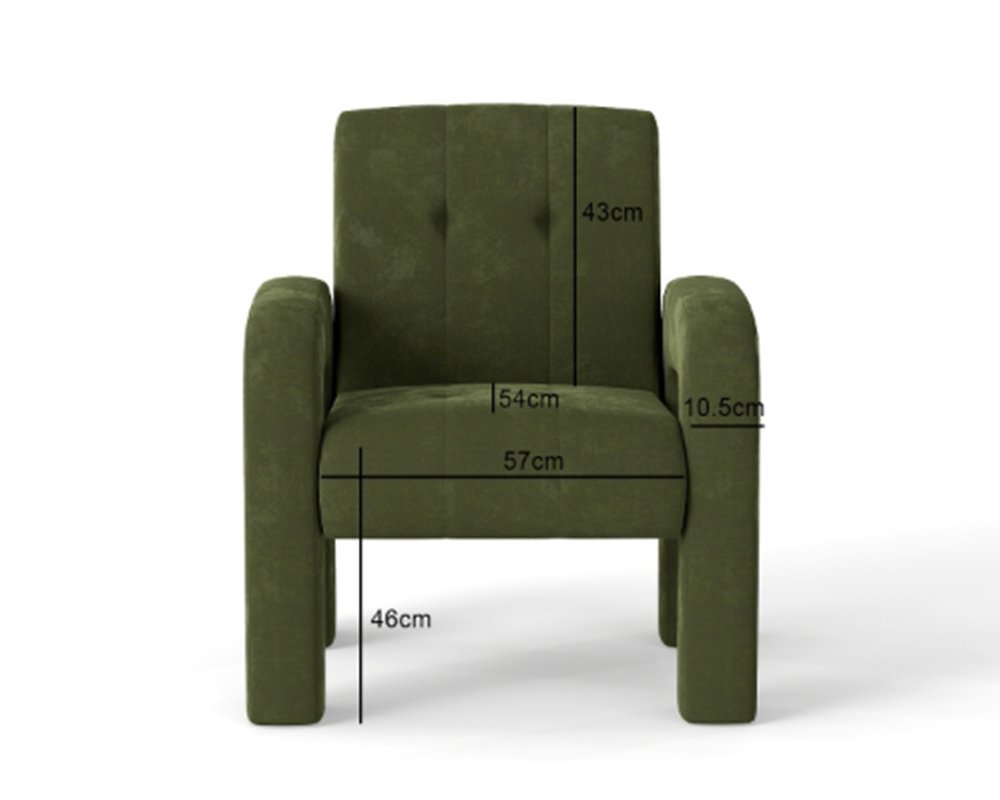 Modern 1 Seater Sofa Milan Hunter Green