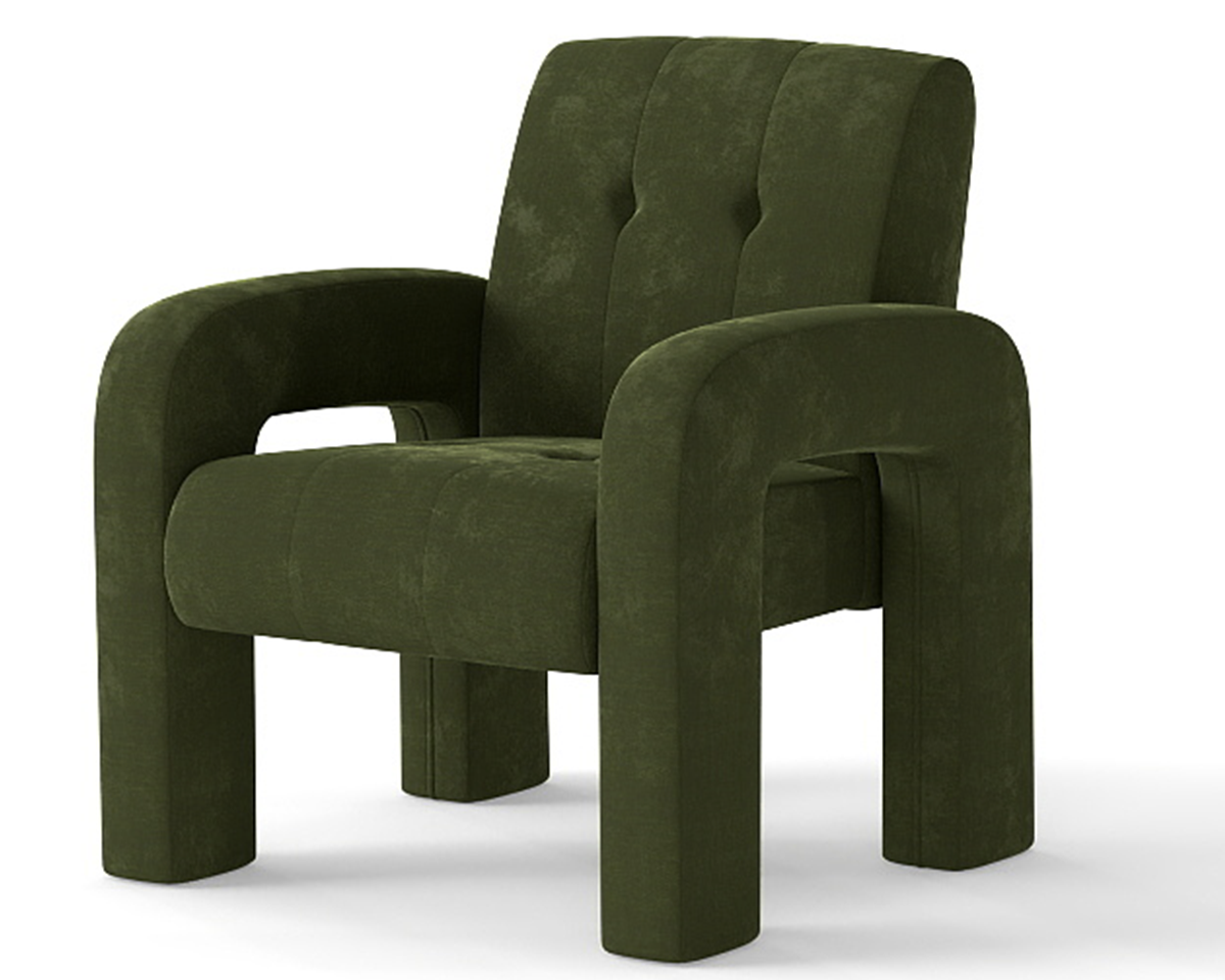 Modern 1 Seater Sofa Milan Hunter Green
