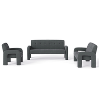 Thumbnail for 3 Piece Milan Charcoal Sofa Set