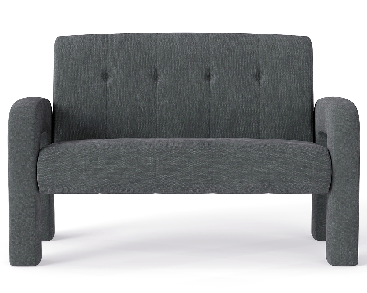 3 Piece Milan Charcoal Sofa Set