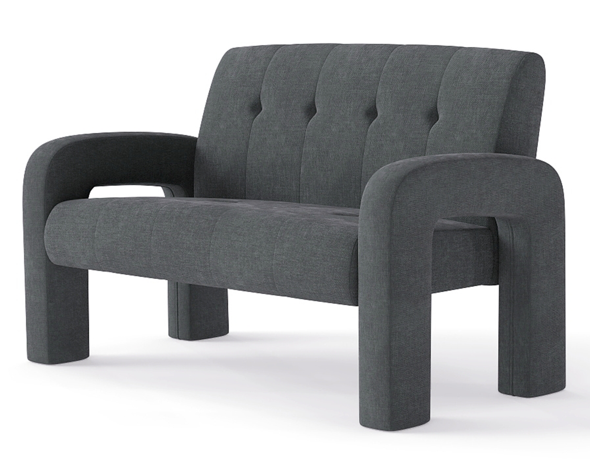 Modern 2 Seater Sofa Milan Charcoal