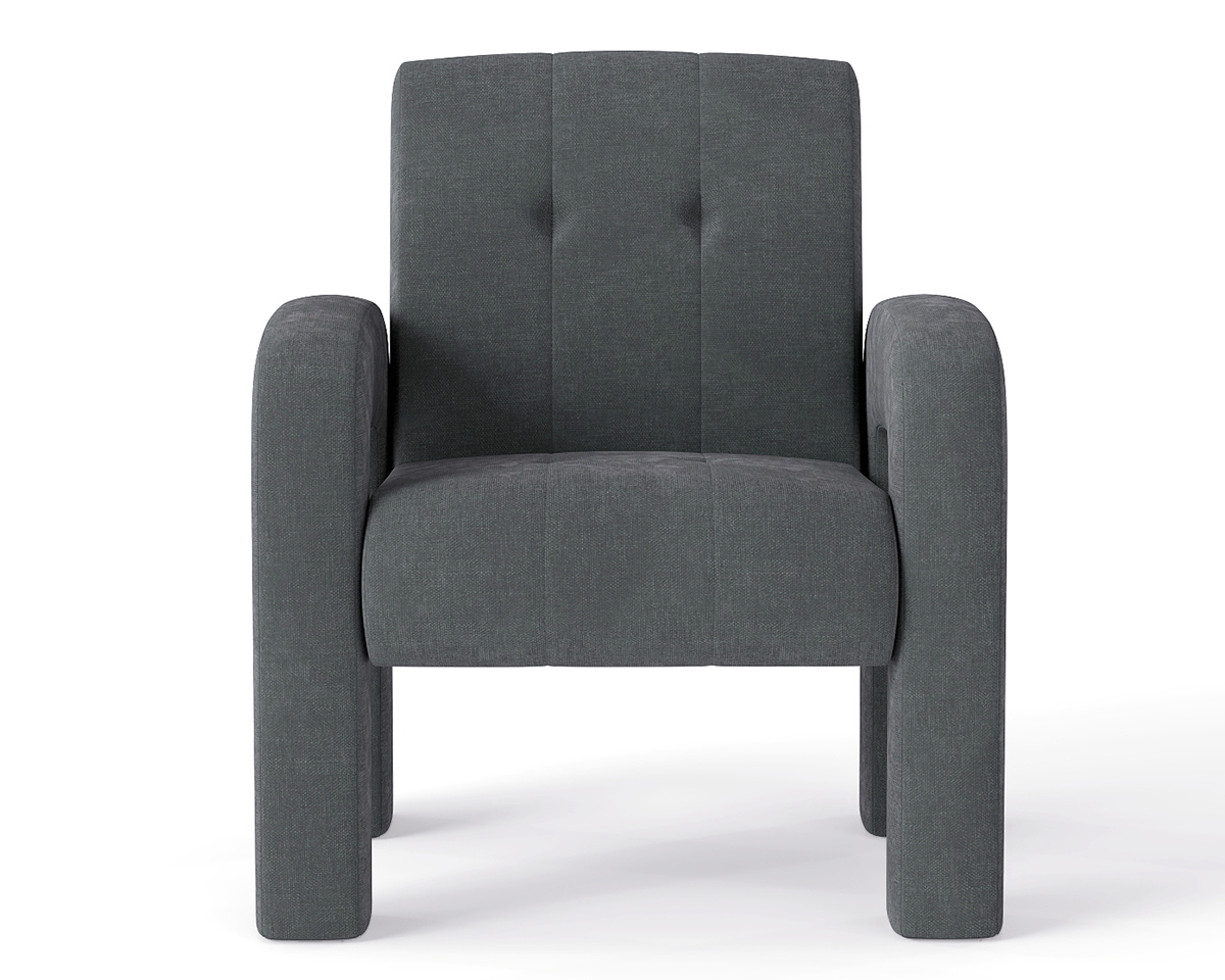 Modern 1 Seater Sofa Milan Charcoal