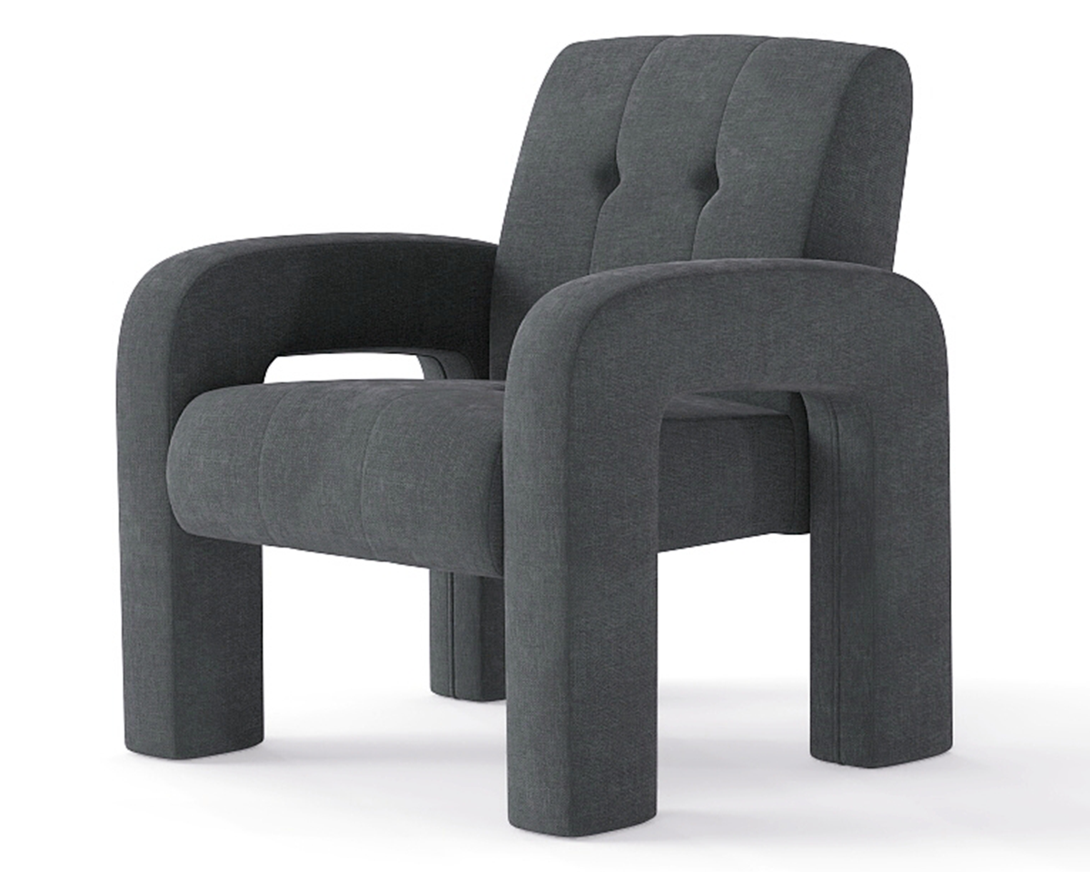 Modern 1 Seater Sofa Milan Charcoal