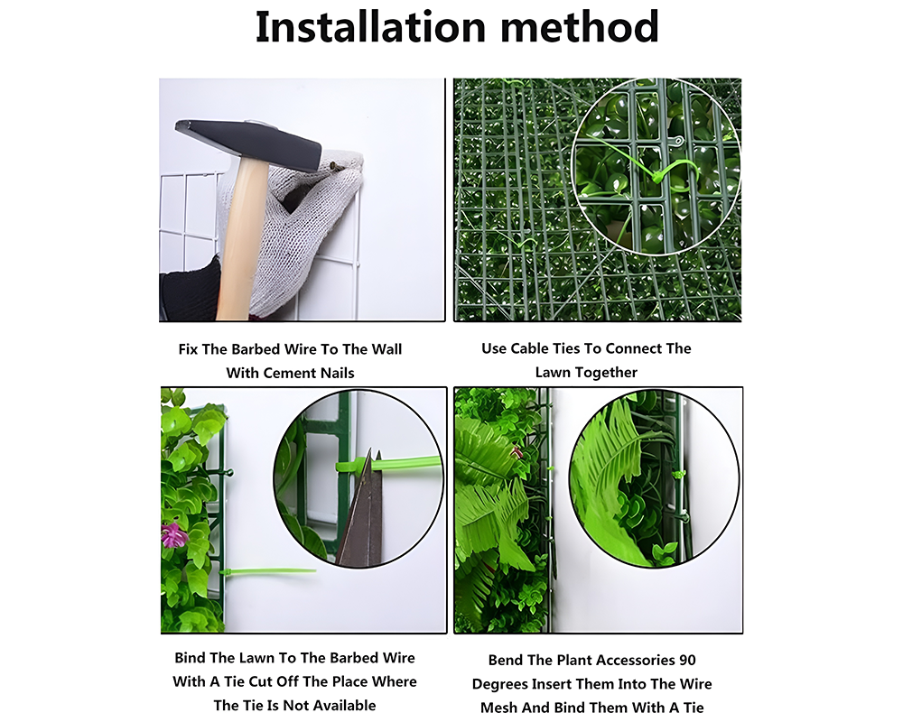 Artificial Green Plant Wall Pane