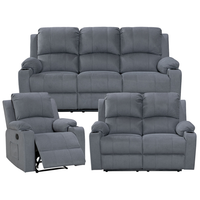Thumbnail for 3 piece recliner sofa set grey