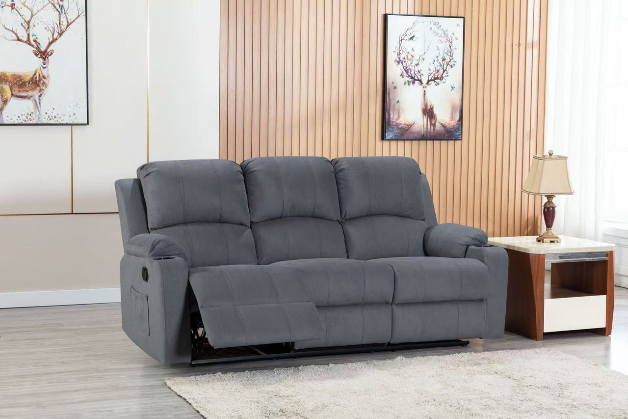 NovaCloud Fabric 3 Seater Recliner Sofa